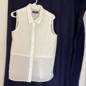 Karl Lagerfeld Paris White Sleeveless Blouse